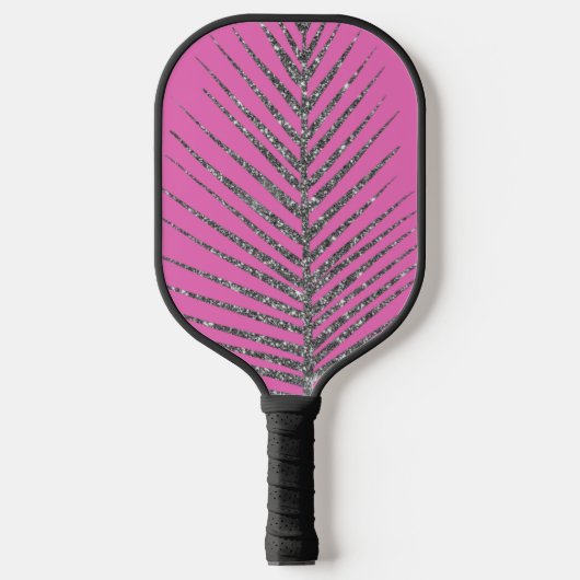 Mousserende roze glitter pickleball paddle (Voorkant)
