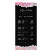 mousserende roze glitter - prijzenrek reclamekaart (Voorkant)