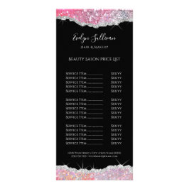 mousserende roze glitter - prijzenrek reclamekaart