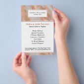 Mousserende roze marmer Abstract Makeup Flyer (Hand)