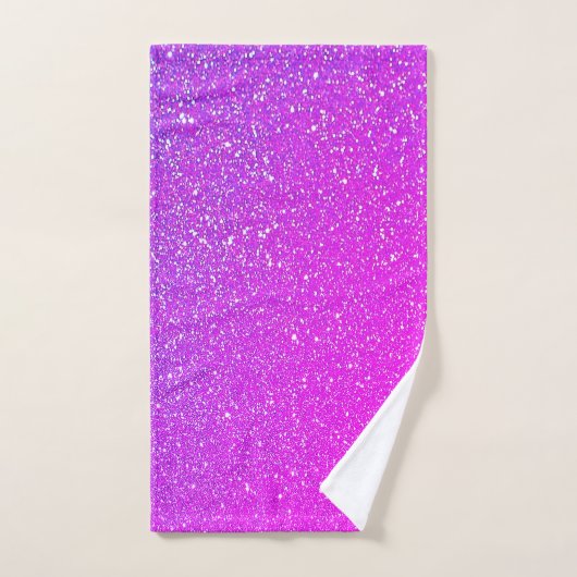 Mousserende roze Paarse glitter ombre Bright Cool Handdoek (Handdoek)