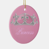 Mousserende roze prinses Faux Kroon met diamanten Keramisch Ornament (Rechts)