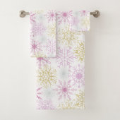 Mousserende roze snowflakes bad handdoek (Insitu)