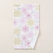 Mousserende roze snowflakes bad handdoek (Handdoek)