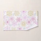 Mousserende roze snowflakes bad handdoek (Handdoek)