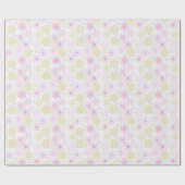 Mousserende roze snowflakes cadeaupapier (Vlak)