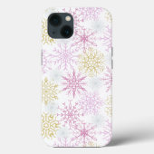 Mousserende roze snowflakes Case-Mate iPhone case (Achterkant)