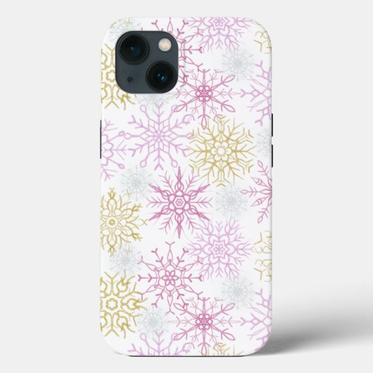Mousserende roze snowflakes Case-Mate iPhone case (Achterkant)