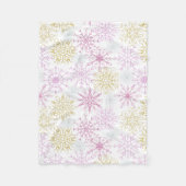 Mousserende roze snowflakes fleece deken (Voorkant)