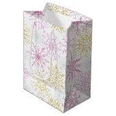 Mousserende roze snowflakes medium cadeauzakje (Voorkant Gekanteld)