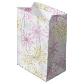 Mousserende roze snowflakes medium cadeauzakje (Achterkant Gekanteld)