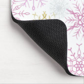 Mousserende roze snowflakes muismat (Hoek)
