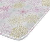 Mousserende roze snowflakes snijplank (Hoek)
