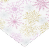 Mousserende roze snowflakes tafelkleed (Gekanteld)