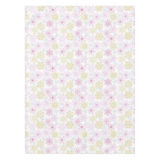 Mousserende roze snowflakes tafelkleed (Voorkant)