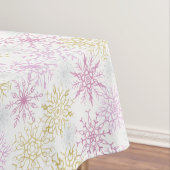 Mousserende roze snowflakes tafelkleed (Voorbeeld)