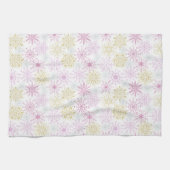 Mousserende roze snowflakes theedoek (Horizontaal)