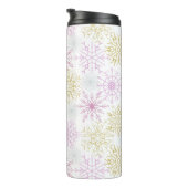 Mousserende roze snowflakes thermosbeker (Geroteerd rechts)