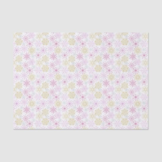 Mousserende roze snowflakes tissuepapier (Voorkant)