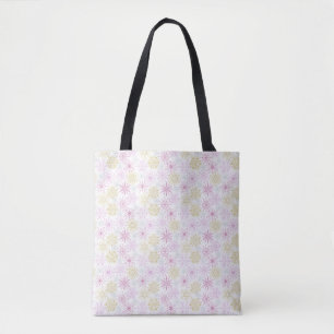 Mousserende roze snowflakes tote bag