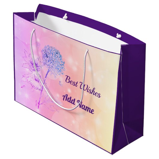 Mousserende roze ventiel 13e verjaardag groot cadeauzakje (Achterkant Gekanteld)