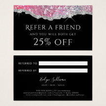 mousserende roze verwijzingskaart