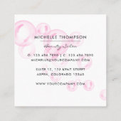 Mousserende roze zeep Bubble Beauty Industry Vierkante Visitekaartje (Achterkant)