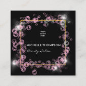 Mousserende roze zeep Bubble Beauty Industry Vierkante Visitekaartje (Voorkant)