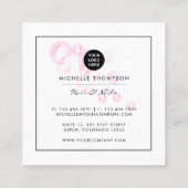 Mousserende roze zeep Bubble Beauty Salon Vierkante Visitekaartje (Achterkant)