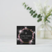 Mousserende roze zeep Bubble Beauty Salon Vierkante Visitekaartje (Staand voorkant)