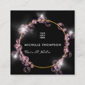 Mousserende roze zeep Bubble Beauty Salon Vierkante Visitekaartje (Voorkant)