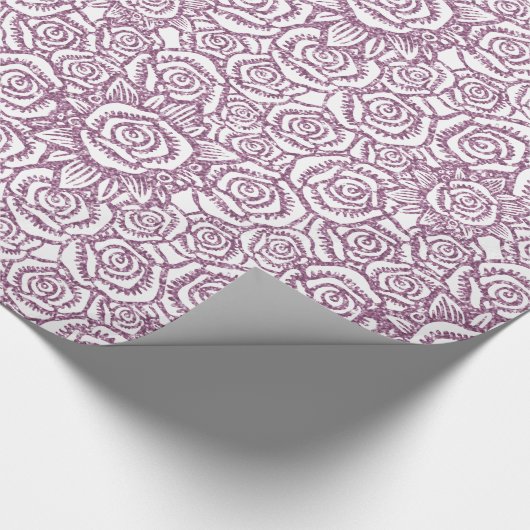Mousserende Rozen Paars Cadeaupapier (Hoek)
