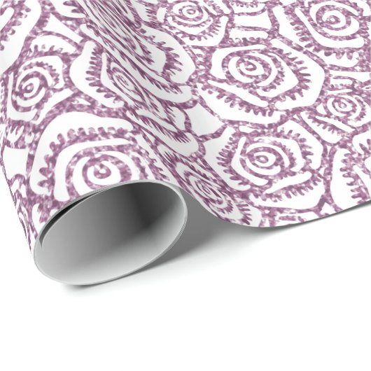 Mousserende Rozen Paars Cadeaupapier (Rol Hoek)