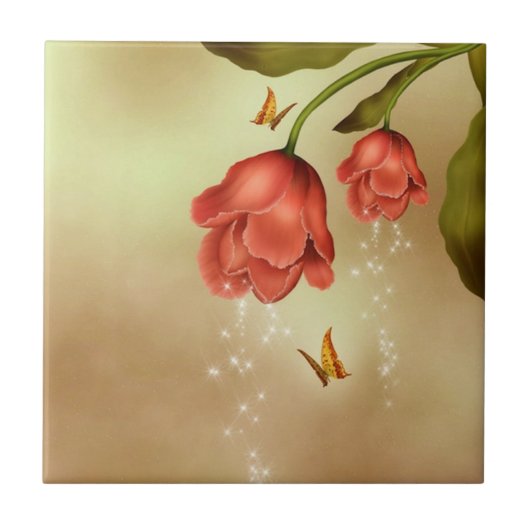 Mousserende Rozen Tegeltje (Voorkant)