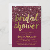 Mousserende ruby Bridal Shower-uitnodigingen Kaart (Voorkant)