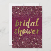 Mousserende ruby Bridal Shower-uitnodigingen Kaart (Achterkant)