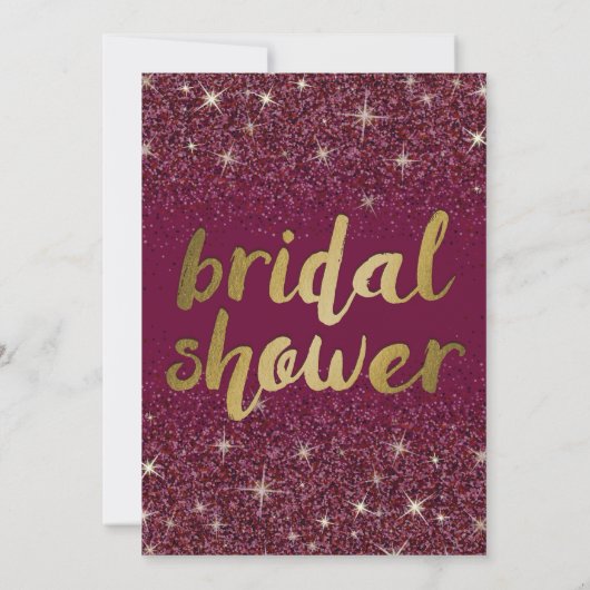 Mousserende ruby Bridal Shower-uitnodigingen Kaart (Achterkant)