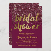 Mousserende ruby Bridal Shower-uitnodigingen Kaart (Voorkant / Achterkant)