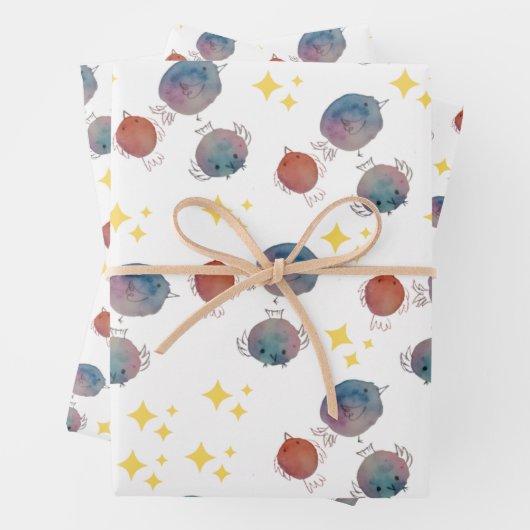 Mousserende schattige melkvogels inpakpapier vel (In situ)