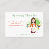 Mousserende Schone Meisje Huis Schoonmaakdienst Visitekaartje (Voorkant)