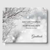 Mousserende sneeuw en ijswinterweddenschap gastenboek (Voorkant)