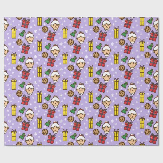 Mousserende sneeuwvlokken cadeaupapier (Vlak)