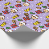 Mousserende sneeuwvlokken cadeaupapier (Hoek)