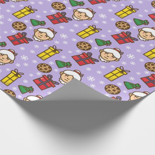 Mousserende sneeuwvlokken cadeaupapier (Hoek)