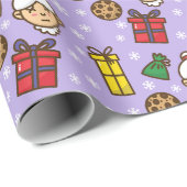 Mousserende sneeuwvlokken cadeaupapier (Rol Hoek)