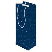 Mousserende snowflakes en starlight wijn cadeautas (Achterkant Gekanteld)