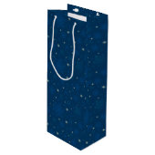 Mousserende snowflakes en starlight wijn cadeautas (Voorkant Gekanteld)