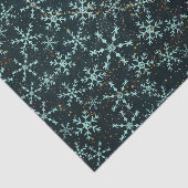 Mousserende Snowflakes White Blue in Black Night S Tissuepapier (Detail)