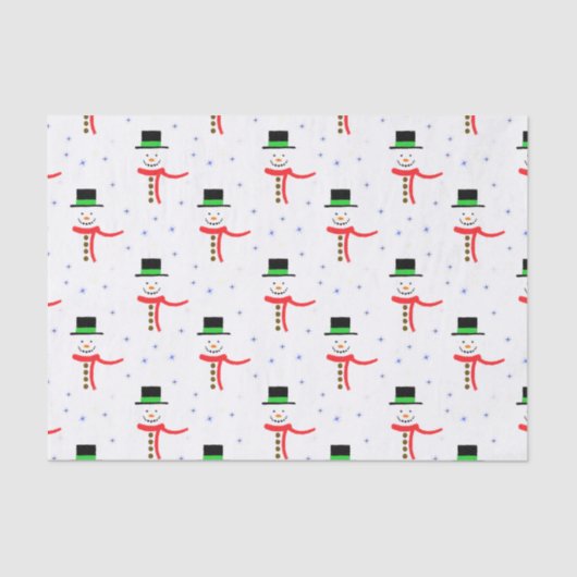 Mousserende Snowmen Tissuepapier (Voorkant)