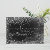 Mousserende spiderwebs Halloween Party Invitations Kaart (Staand voorkant)